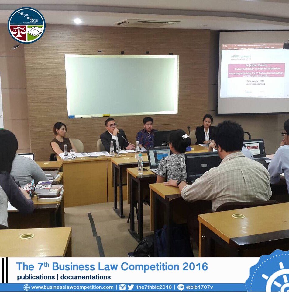 The 7th Business Law Competition 2016 Workshop has begun!

In association with Hanafiah Ponggawa &amp; Partners.