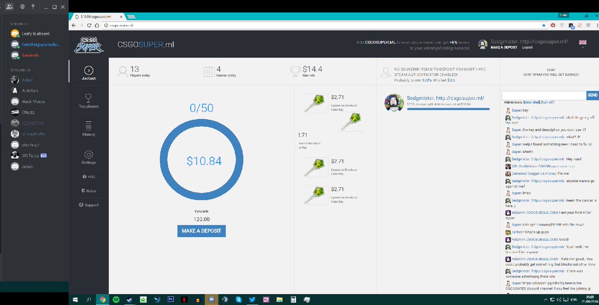 Liamwitharose's tweet photo. JOIN ME! SNIPE ME CSGOSUPER.ML #twitch #csgo #gambling https://t.co/xv6WTpHjU8