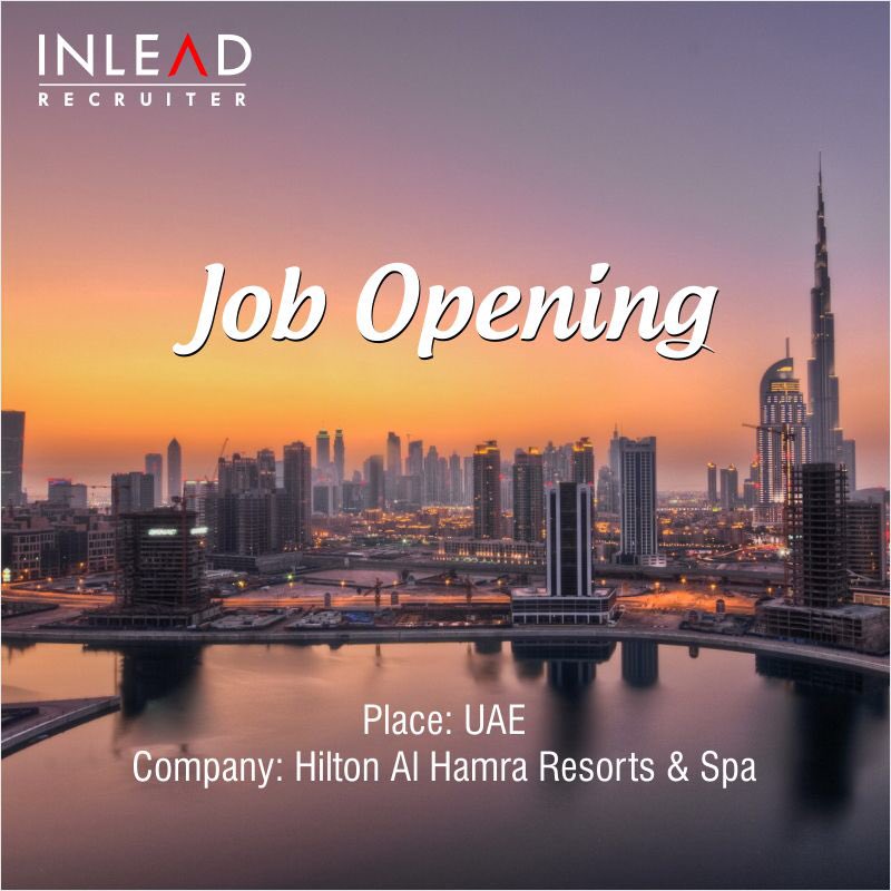 INLEADRecruiter's tweet photo. #International #Job Opening Alert!

Place: #UAE
Company: Hilton Al Hamra Resorts and Spa 

#internationalJob #UAEjob #abroadjob #hoteljob https://t.co/evyKiNPOhR