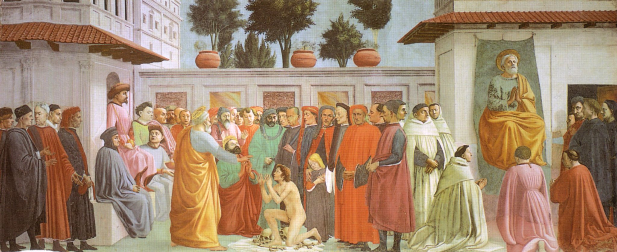 美術すき マサッチオ Masaccio テオフィルスの息子の蘇生と教座のペテロ 1425年 1428年 サンタ マリア デル カルミネ大聖堂ブランカッチ礼拝堂 フィレンツェ マサッチオ Masaccio T Co Kwngqysn8o Twitter