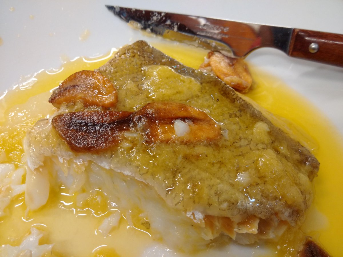 kunalju's tweet photo. Authentic #basquecuisine Cod 'pil-pil' style with fired garlic at #Urbieta #Food #citybytes @bilbaoturismo @spain https://t.co/eNEagz7CWb