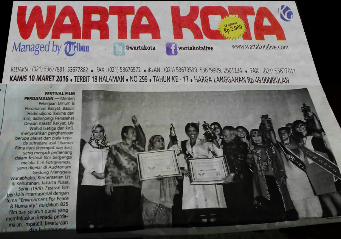 Iffpie's tweet photo. Today Newspaper: The winner of Best Film of IFFPIE 2016 goes to Forgiveness directed by Rima Irani from Lebanon... https://t.co/QBiwk0NNYt