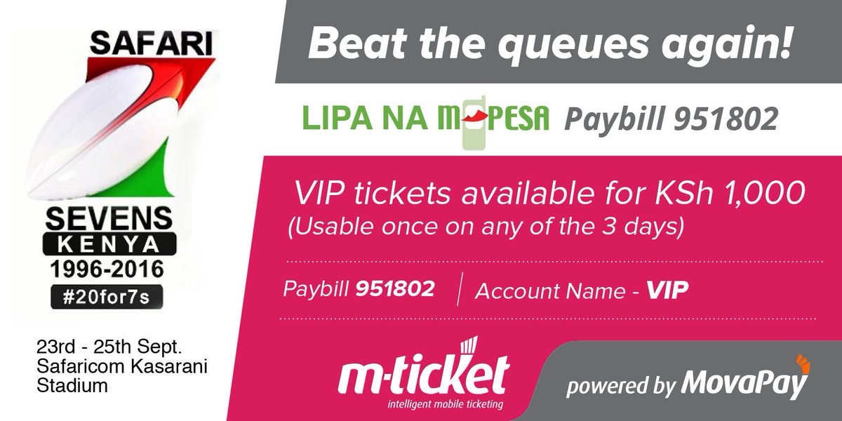 MovaPay's tweet photo. VIP tickets are available at KSh 1,000 only! Limited seats available, grab yours early before they sell out! #20for7s @OfficialKRU https://t.co/EE1flmmgQO