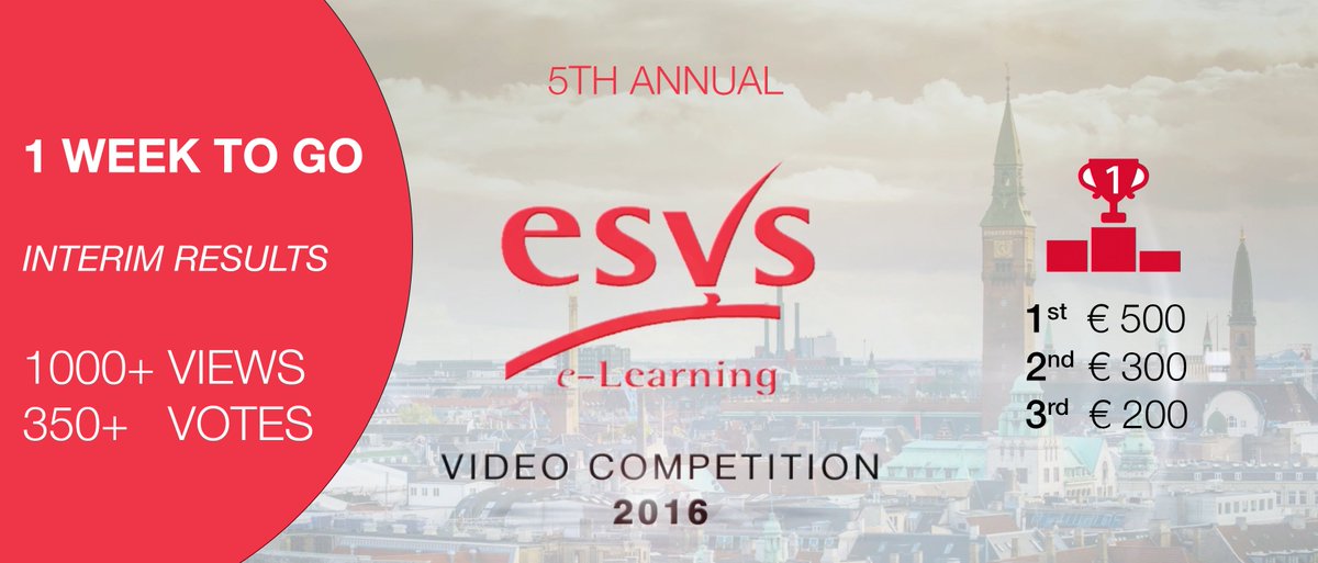 #ESVS2016 1 week to go. Last week to vote for your favorite video in the annual ESVS eL Video Competition!  bit.ly/2cU6MlG