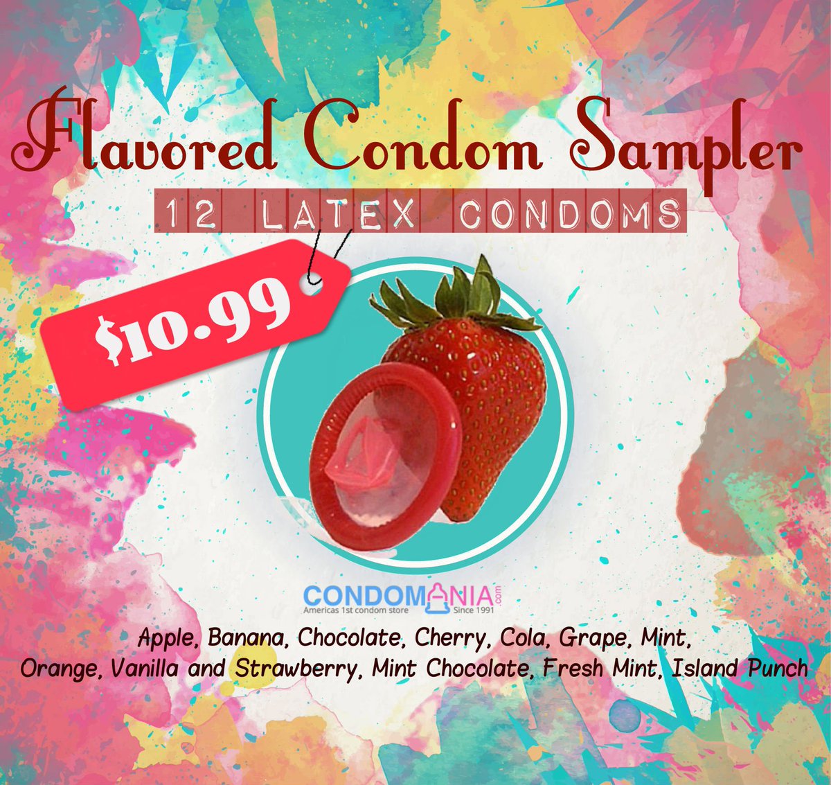 ryanbates_cm's tweet photo. Flavored #CondomSampler - For someone who is looking for tasty and good smelling #condoms Buy Now at https://t.co/zdlrE3FWO3 #CondomStore https://t.co/bCq7AImRKS