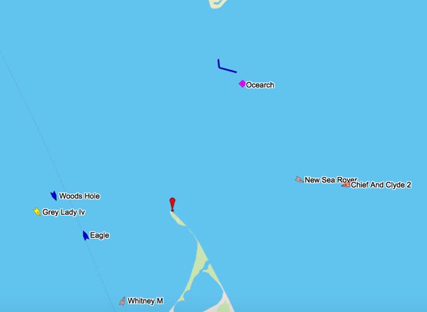 xplorenantucket's tweet photo. Guessing no luck off #Muskeget so now @Ocearch is anchored off #GreatPoint. #Nantucket @A_WhiteShark @SurfSkiWxMan https://t.co/mlsGmV8ruP