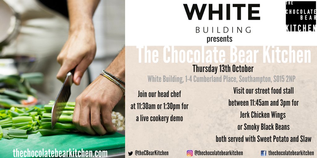 AoliverAndrew's tweet photo. @WhiteBuilding13 Southampton is hosting a very talented chef @theCBearkitchen for cooking demos and food 13th October. https://t.co/qyq23T0nbD