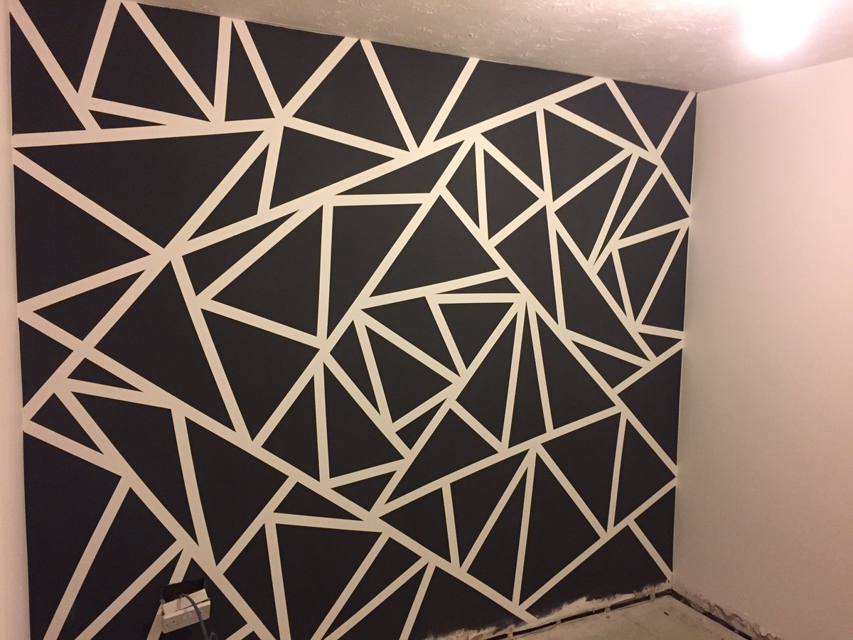 BlueTurtle_UK's tweet photo. The wall is now finished! What do you think of this? #newoffice #traingles #bedifferent #makingprogress https://t.co/jDJuZ0gfUf