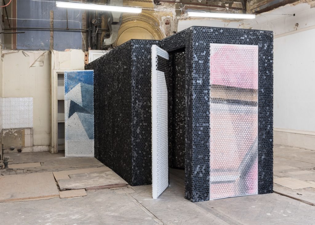 dezeen's tweet photo. Michael Iveson builds bubble-wrap corridor inside The Averard Hotel in London: https://t.co/LRouI8nAtX https://t.co/8z6NF2uEtc