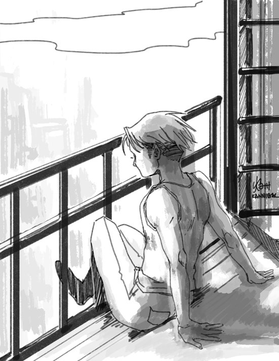 kannibal's tweet photo. Those fire exits in cramped upper floors. That Brooklyn heat.
#SteveRogers #TinySteve #CaptainAmerica #fanart #kannibalart https://t.co/gkjurDGb5e