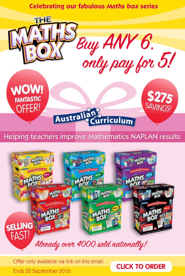 RICPublications's tweet image. #MathsBox – Buy any 6 and only pay for 5! ow.ly/Sbx830479ZE #AustralianCurriculum #AussieEdChat #iteachtoo #aussieteachers #EdChatAU