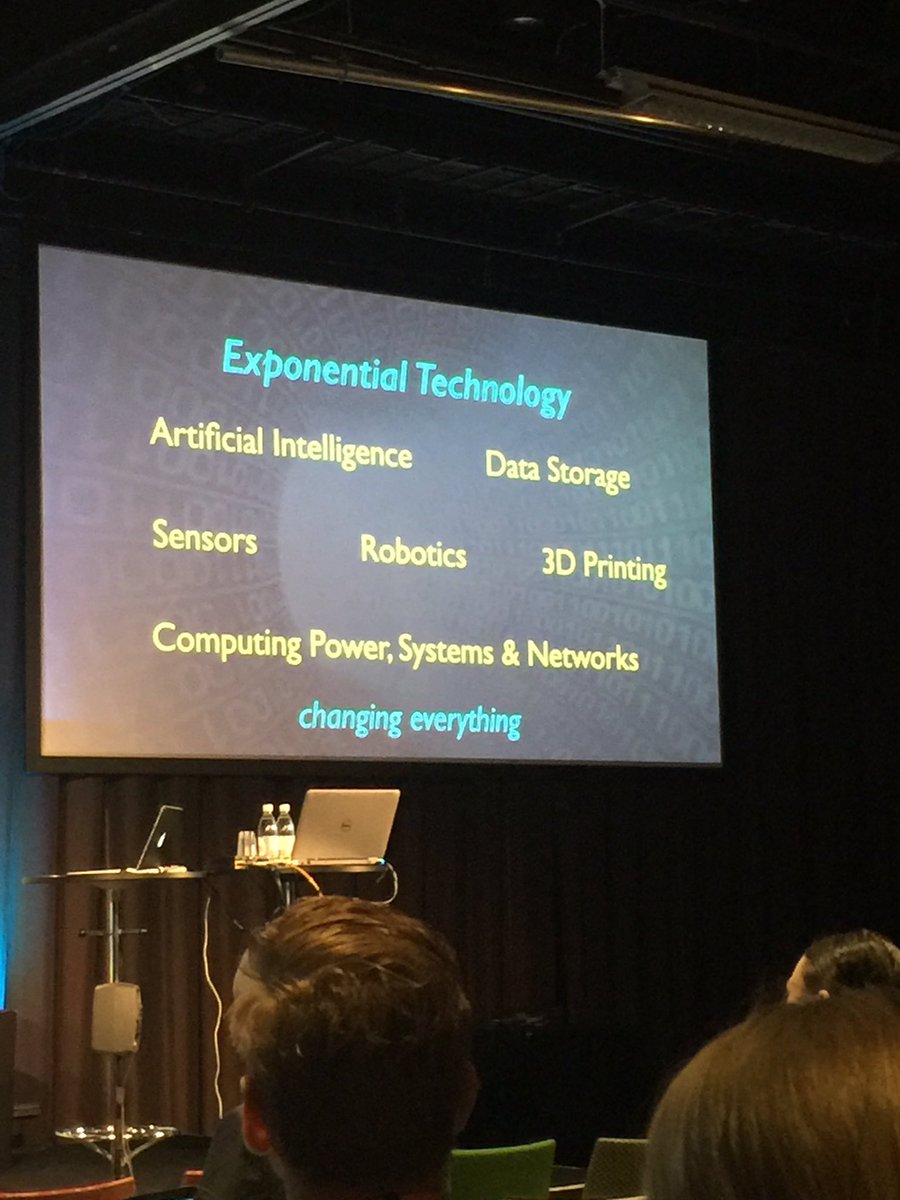 Energetic Robin Farmanfarmaian talking about Exponential Technology at #dhd16