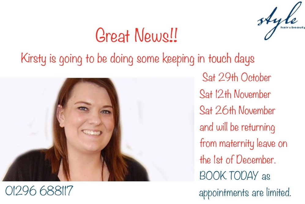 StyleHandB's tweet photo. We have some great news... #kirstysreturn #backfrommatleave #hairdresser https://t.co/Gd7gZ9Aog2