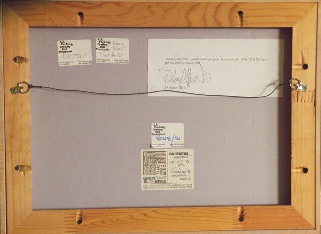 Freemanfineart's tweet photo. TraceyEmin, 
titled, signed and dated 1997 
  This work is quite unique Signed letter from Nancy Dell'olio verso https://t.co/NFeYI1RRME