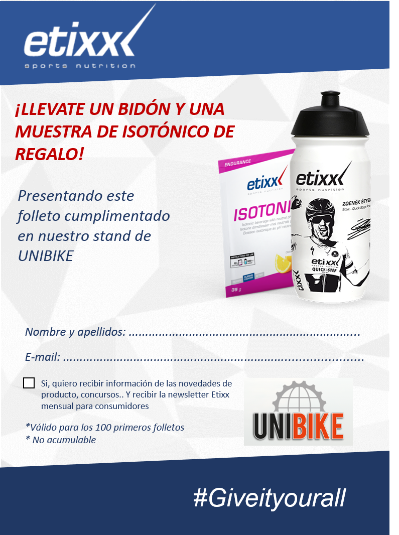 ¿Visitas <a href="/FeriaUnibike/">Feria Unibike</a> ? Presenta este folleto impreso y cumplimentado y el regalo es tuyo! #Giveityourall