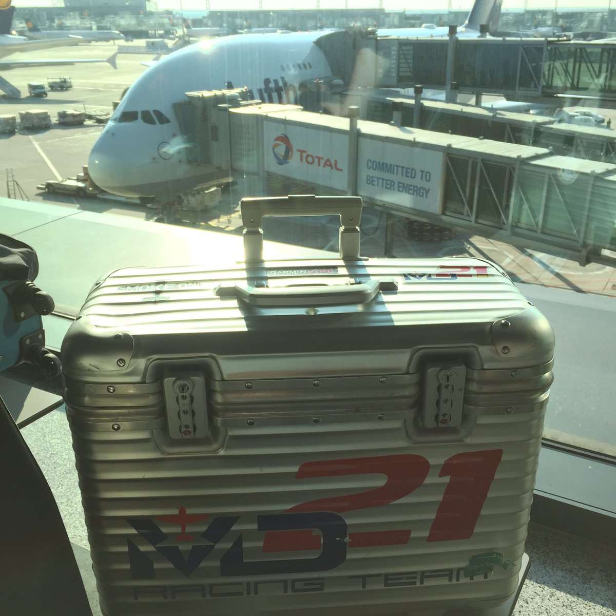 md21_racing's tweet photo. departing for the seasonfinals. Let's do this! #lufthansa #rimowa #total #fraport #airrace #framia https://t.co/xQcGzj9Cdt