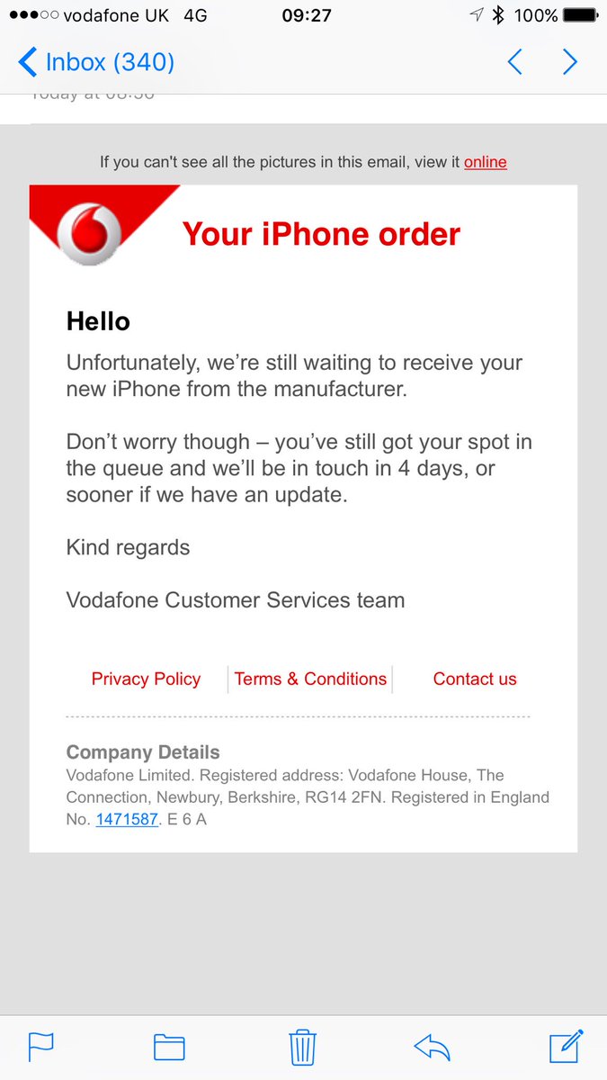 VinnyBooth's tweet photo. Good lord @VodafoneUK sort it out!! You told me earlier that it would be this week - after telling me it would be Friday and then Monday! https://t.co/MbdqKP57Mi