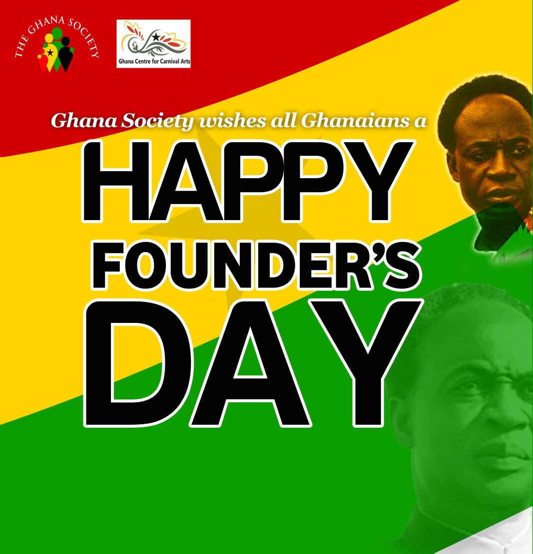 GHCarnivalArts's tweet photo. We @TheGhanaSociety and Ghana Centre for Carnival Arts @GHCarnivalArts wishes all Ghanaians "Happy Founder's Day" https://t.co/eXIb4mAuTW