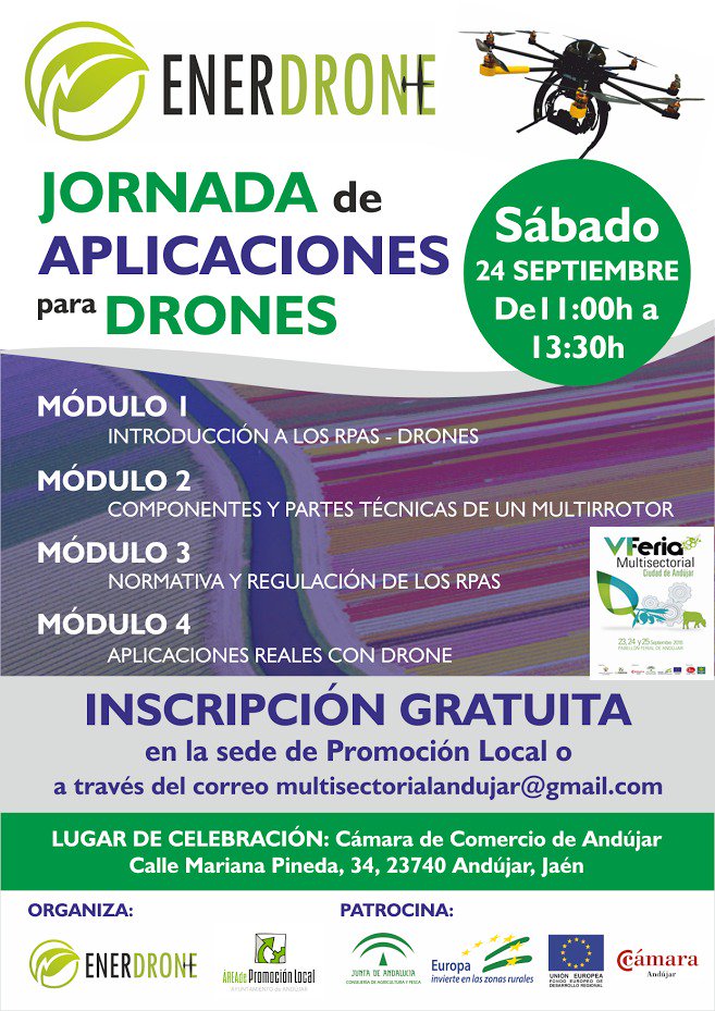 ENERDRONE's tweet photo. @ENERDRONE ¿quieres conocer más sobre el mundo de los #drones? te esperamos en #feriamultisectorial de #Andujar #Jaen https://t.co/BbG8yzaVWB