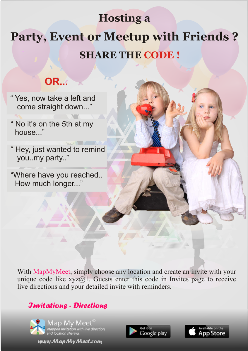 mapmymeet's tweet photo. Either Share the Code for your get together , OR.... https://t.co/u51i8LITU5