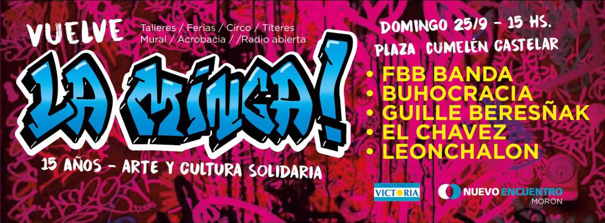 agustin_pisano's tweet photo. #LaMinga! Desde las 15hs. Plaza Cumelen de Castelar. imperdible!! @FBB_Oficial @Buhocracia @GuilleBeresnak @ElChavezMusic y @LeonChalon_Ofi https://t.co/QLhxolpdTw