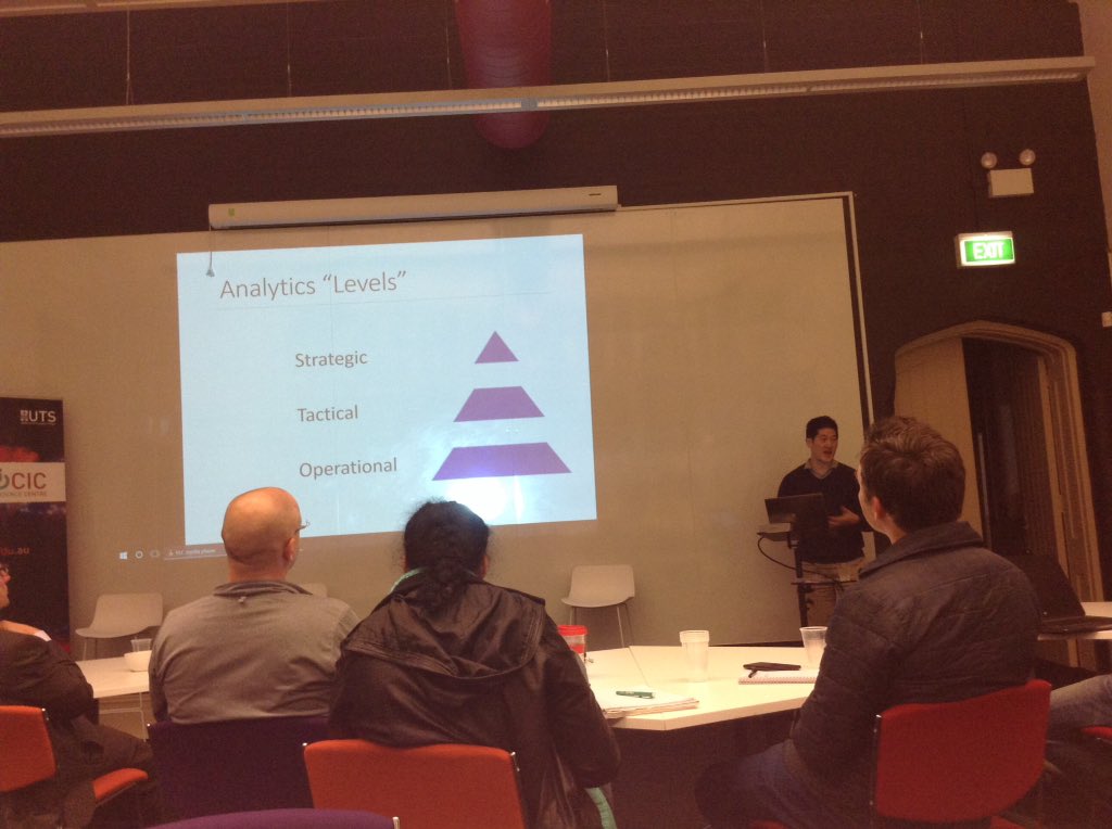 pafmax's tweet photo. Listening to Soohan's talk on how to deliver big data projects to the enterprise #utsmdsi #contexti @uts_mdsi https://t.co/MeTwPvoftJ