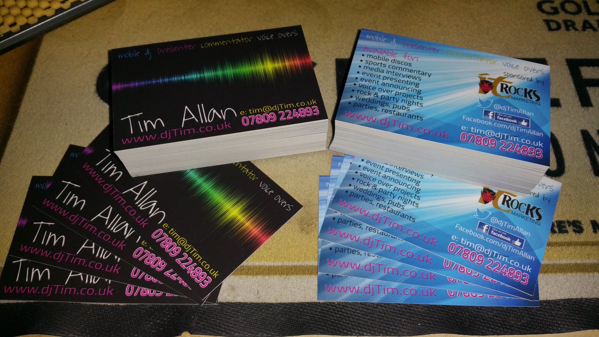 djTimAllan's tweet photo. Just delivered my NEW soft touch double sided business cards, nice job by @ItRocksmRketN, smooth, #QualtyPrinting #Design #iTRocks #djTim https://t.co/zVuntTmN4X