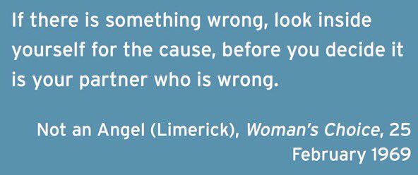 1960sWomen's tweet photo. Who's to blame? Look inside yourself first before pointing the finger, advises one Woman's Choice reader (February 1969) #modwife https://t.co/3jBbIIaScc