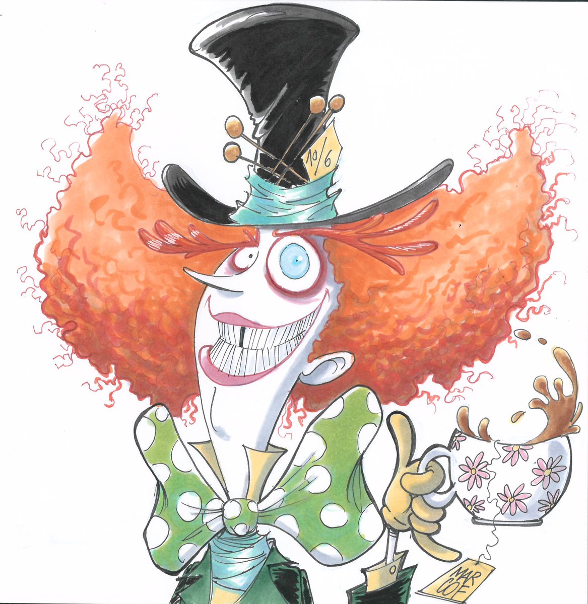 _marcoff_'s tweet photo. happy #unbirthday to you all! #AliceInWonderland #madhatter #teatime #copicmarkers #cartoon #doodle #Alice #Wonderland https://t.co/Ddiq4oiZu3