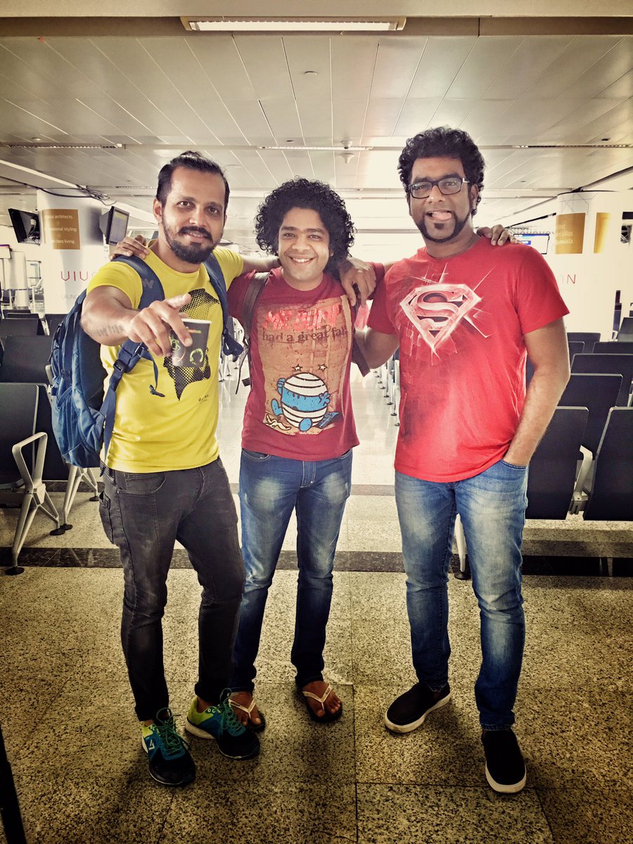 Chilling time with buddies at Premam Telugu audio launch. <a href="/HaricharanMusic/">Haricharan</a> <a href="/nareshiyer/">Naresh iyer</a>