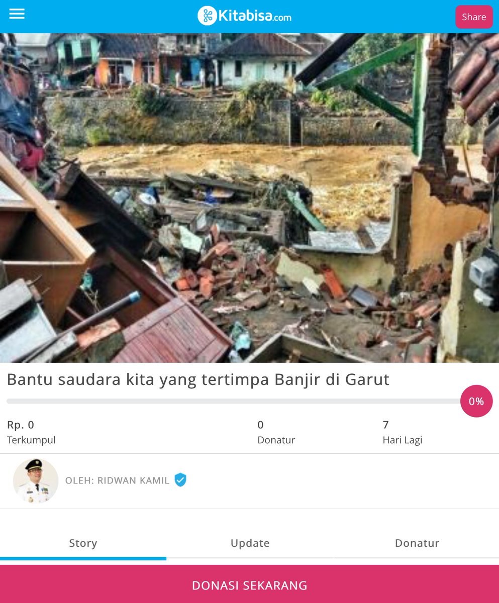 Warga netizen, Mari bantu korban bencana Garut/Sumedang via kitabisa.com. Nuhun m.kitabisa.com/rkpedulibanjir…  m.kitabisa.com/rk4banjirsumed…