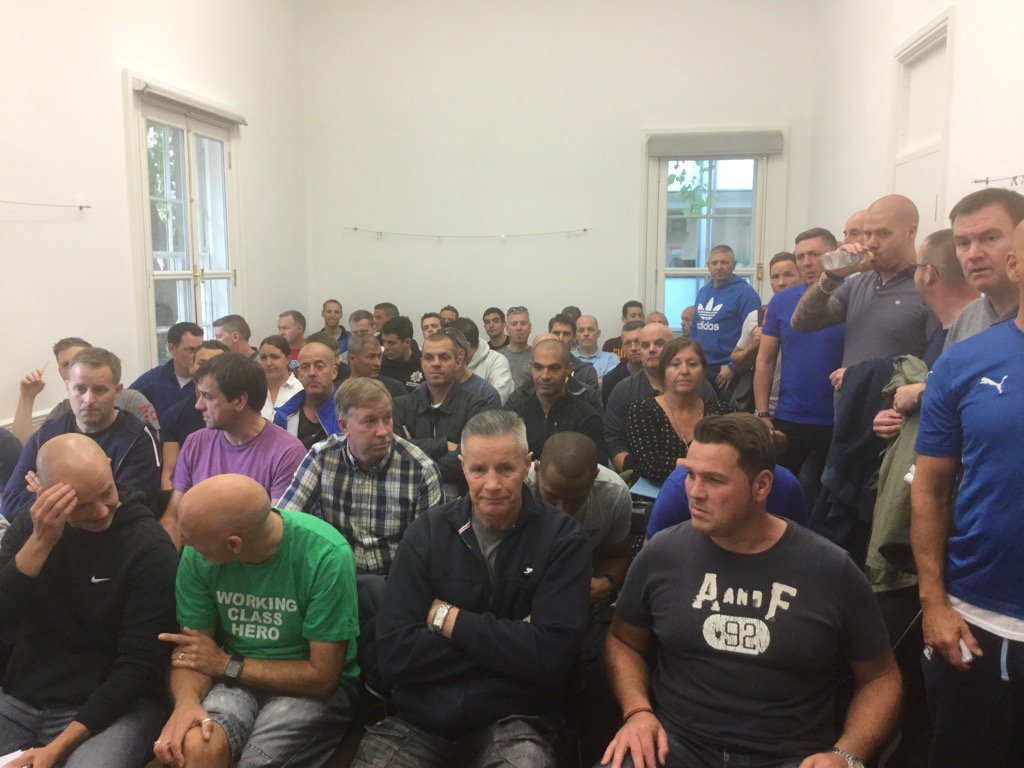Packed meeting of station reps from Greater Manchester #FBU 

#NoMassDismissals