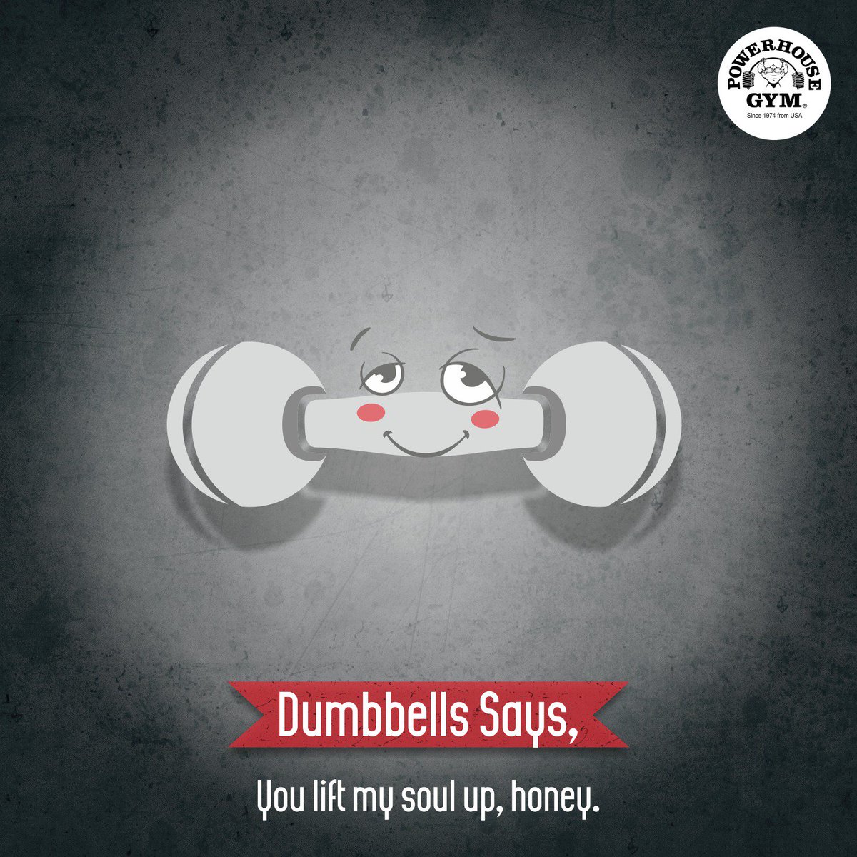 Powerhouse_Gym's tweet photo. Ever imagined if the gym equipment starts hitting on us? :p

Lift up your adrenaline! :D
#CheesyMotivation #Flirting #Gym #Dumbbells https://t.co/M1awG3nvds