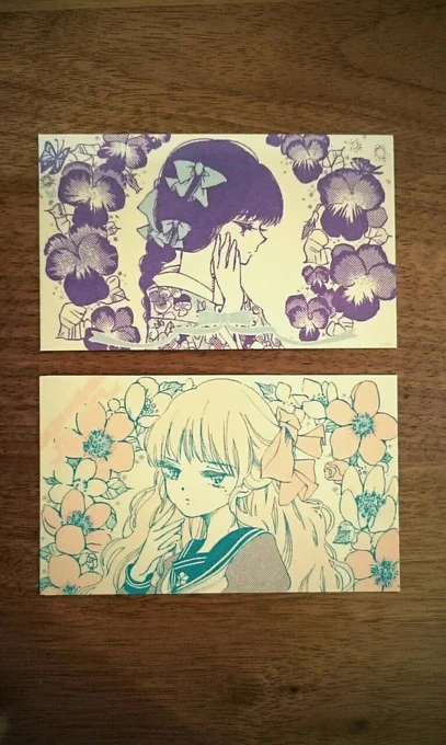 「月夜の乙女たち」特装版に付属するメッセージカードがレトロ印刷さんから届きました! 