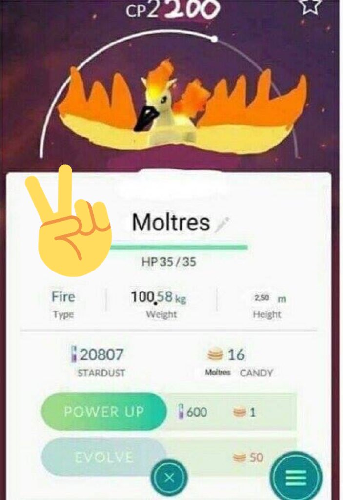 PokemonGOLATAM's tweet photo. YA ATRAPAMOS A MOLTRES EL AVE LEGENDARIA EN #pokemonGO!!!

Los envidiosos dirán que es Fake 😡 https://t.co/m1zXgGoR3x