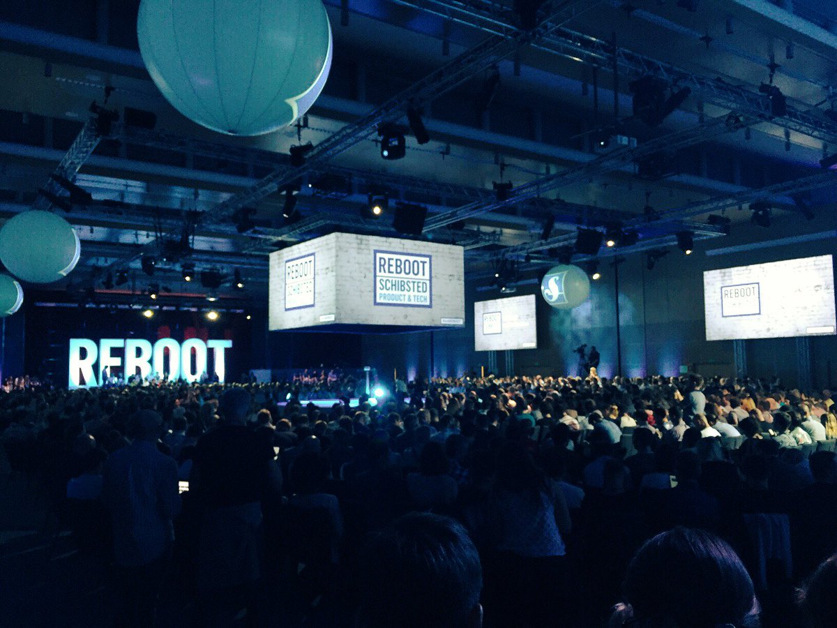 dave_slr's tweet photo. I am at Schibsted's Product + Tech conference together with 1400 colleagues. It's massive #schREBOOT https://t.co/DaU6digiRe