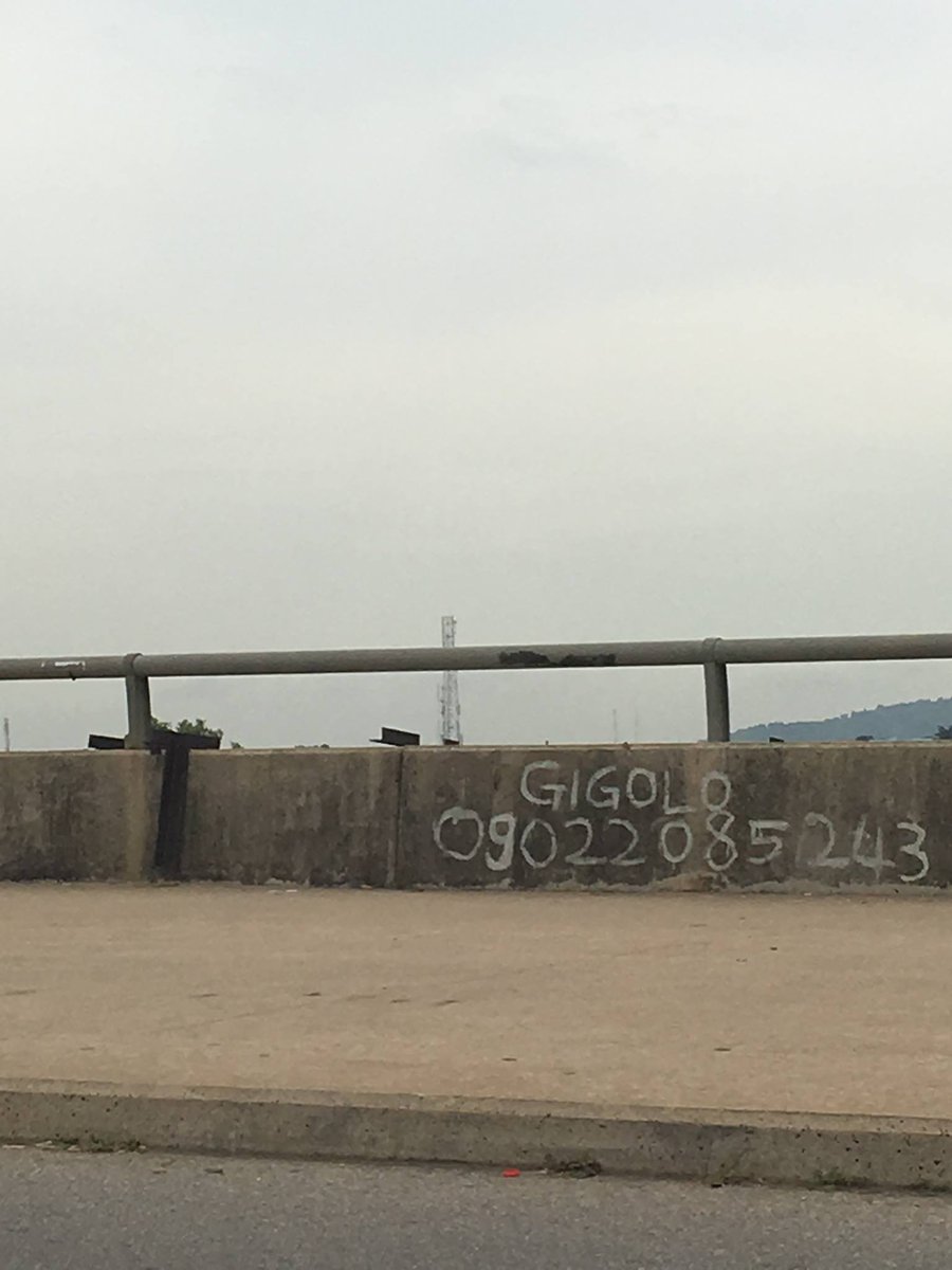Gigolo Phone number on a bridge in Nigeria