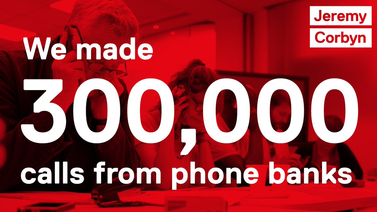 Thank you to everyone who has been making phone calls in their spare time for <a href="/jeremycorbyn/">Jeremy Corbyn</a> - it has powered our campaign