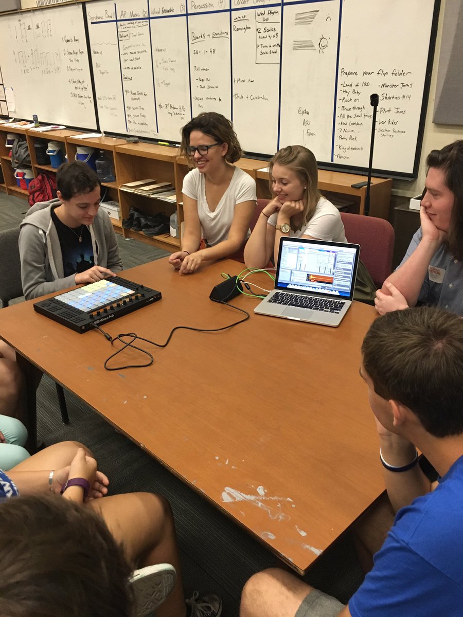 Thanks @ASUMusicEd for visiting our band program this morning, bringing a few Ableton Push machines &amp; letting us create/remix!