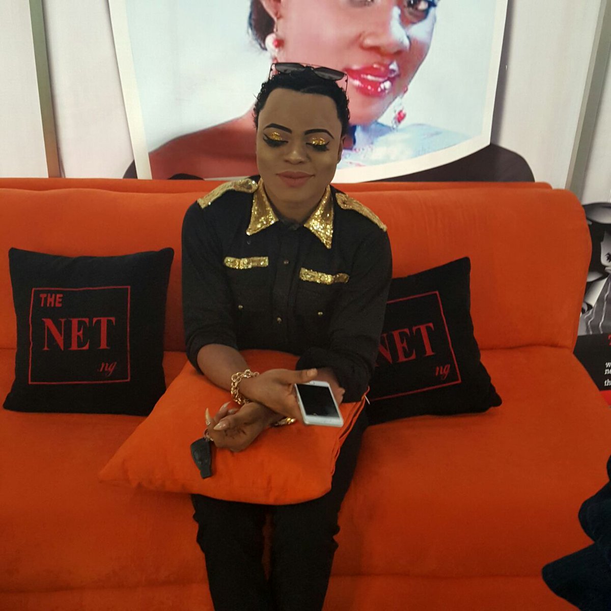 theNETng's tweet photo. Bobrisky is in the building! Watch us live on Facebook 'theNETng' now 😊 https://t.co/cQuhndDeqB