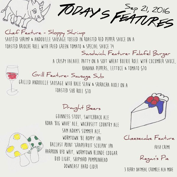 Check out our lunch specials for the day! #LunchSpecials #WorcesterMA #ShrewsburyStreet