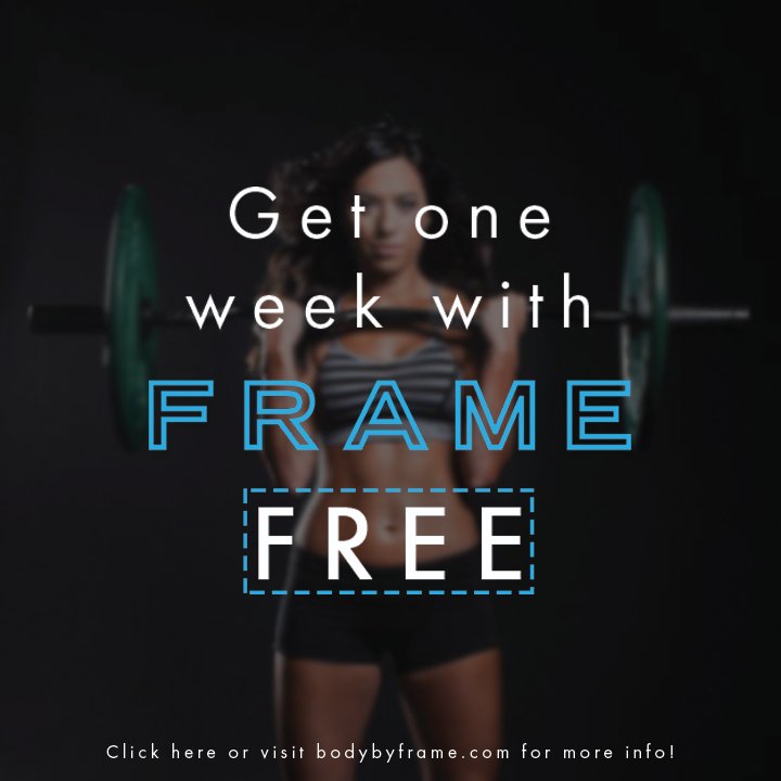 bodybyFRAME's tweet photo. Curious about Frame fitness? Try us out for one week, #free! https://t.co/N7ocxMH8A7 https://t.co/1fgjYiQhDV