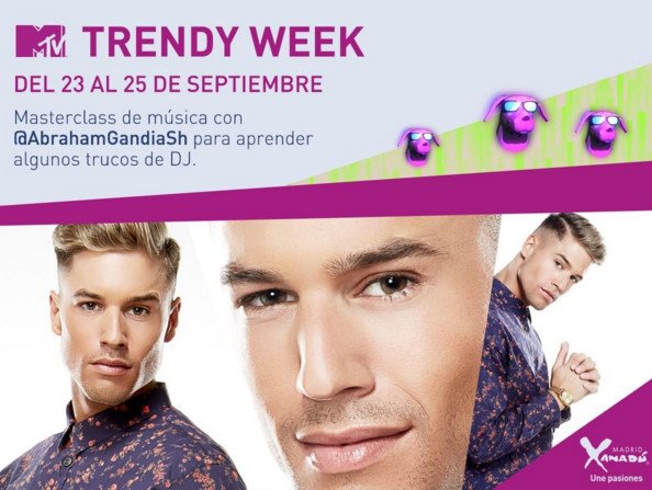 AbrahamGarciaCF's tweet photo. Este fin de semana @AbrahamGandiaSh estará en Madrid Xanadú hablando de música con vosotros junto a @mtvspain en su #TrendyWeek https://t.co/bUBZChkPa8