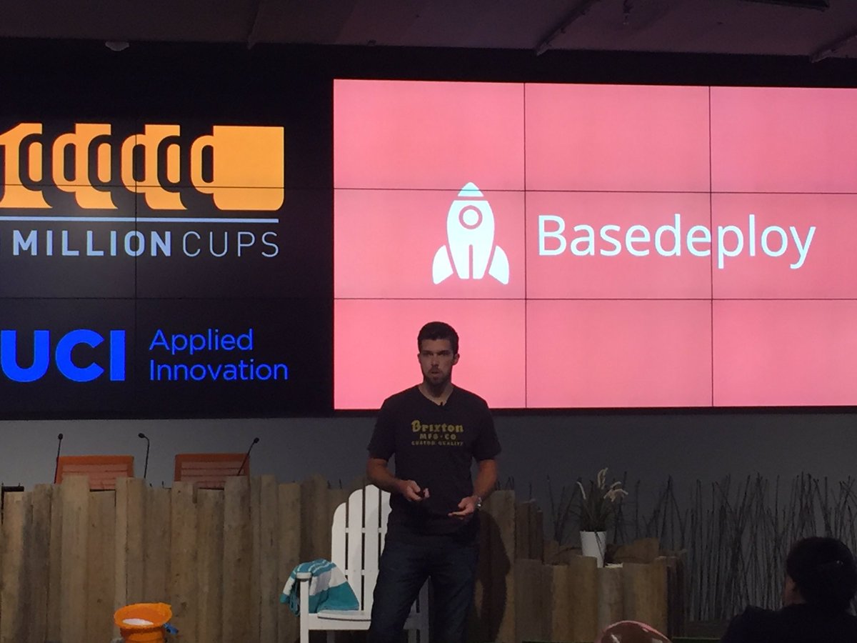 1MillionCupsIRV's tweet photo. Great job @BaseDeploy 👏 #1mcirv #startup 🤓 Streamlining &amp; simplifying website building https://t.co/bYOesbCpi8