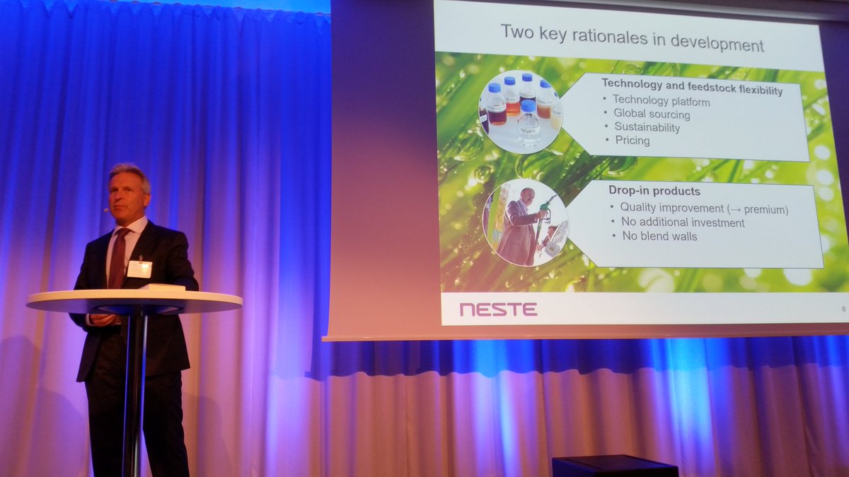 PaavolaVirpi's tweet photo. #NEXBTL Raaka-aineista ratkaisuja. 15 v projekti. 20 % R&D:ssÀ. HyvÀt partnerit. #vastuullisuutta @nestecorp #tekes Lars Lindfors, Neste https://t.co/WFWlYOThHB