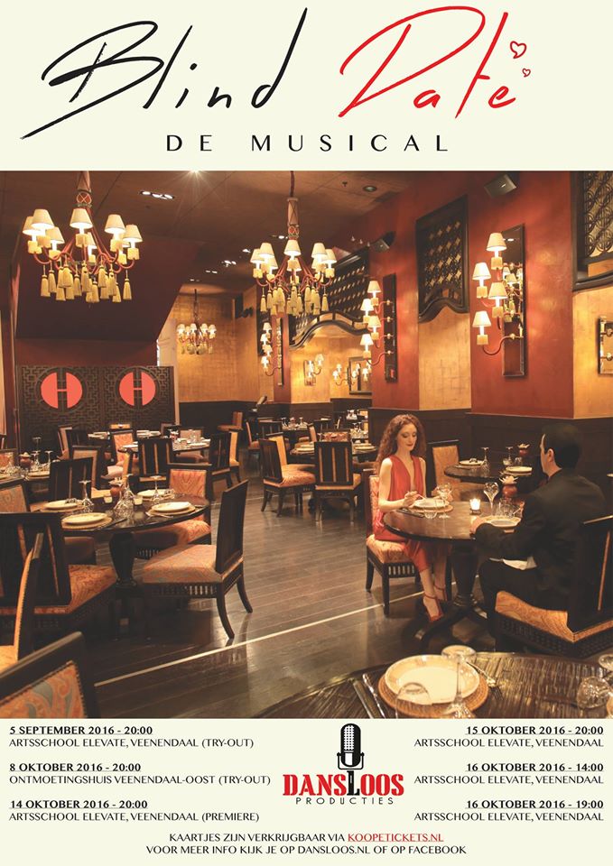 Première Blind Date de musical - 8 oktober in het <a href="/Ontmoetingshuis/">Ontmoetingshuis</a> Bestel online via: koopetickets.nl/blinddate/