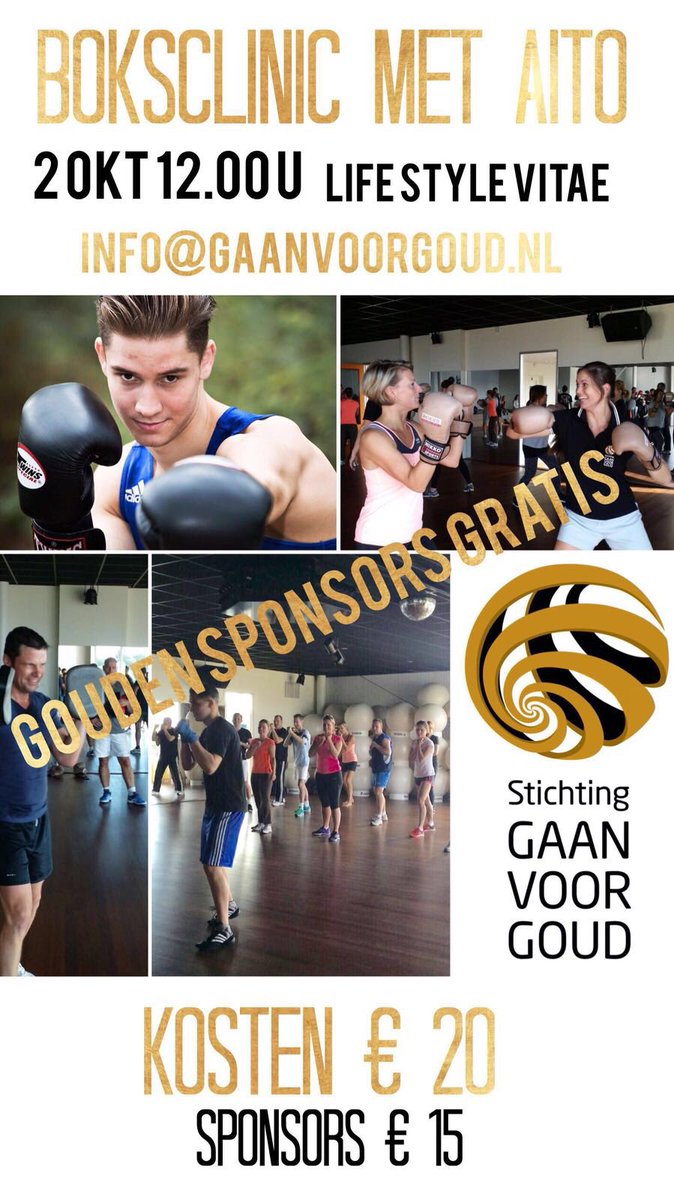 Durf jij de ring in met Aito? Tips over boksen ontvangen? Zin in actieve ochtend? Schrijf je in...VOL = VOL