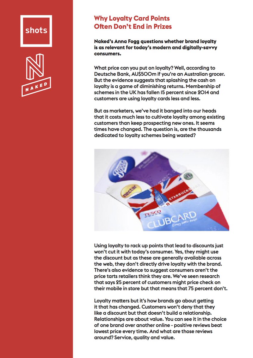 NakedEurope's tweet photo. Here's @annafogg speaking to @shotscreative about how retailers can halt the loyalty decline (clue: not with points) https://t.co/9p6kmSOmrG https://t.co/tG5SSVmTN9