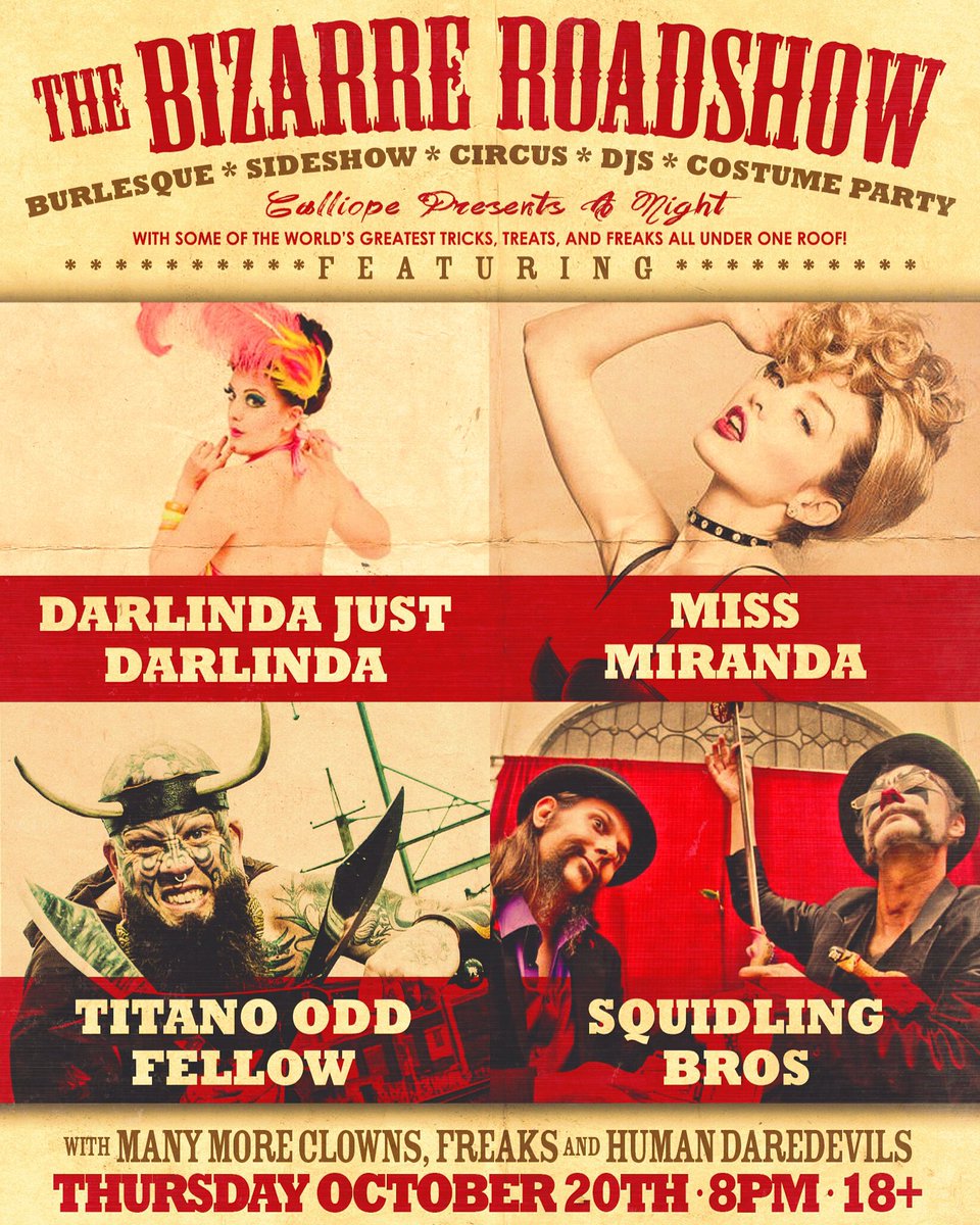 CACtoledo's tweet photo. #bizarre roadshow #cacevents #burlesque #youlldobetterintoledo https://t.co/vhqkLRPbKI