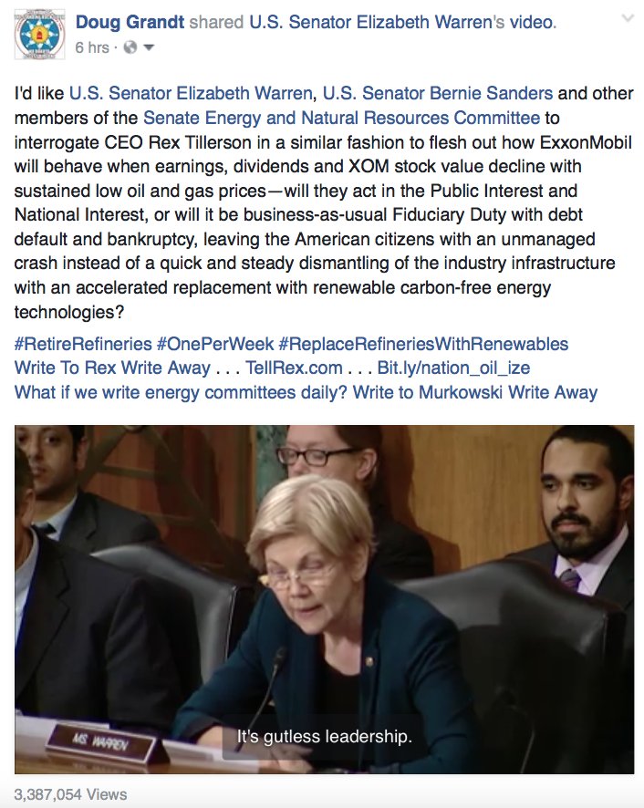 Doug350's tweet photo. Next Rex Tillerson https://t.co/JXLmHvsCmT @EnergyDems @SenatorCantwell @SenWarren @SenSanders #RetireRefineries #p2 https://t.co/e6HGre6O64